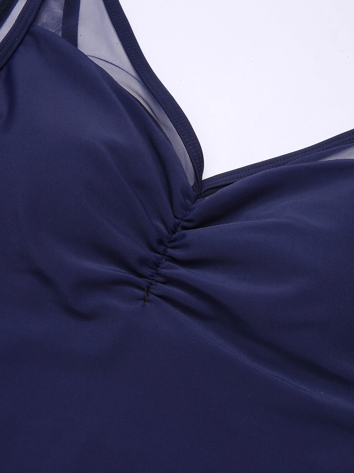 Deep Blue 1930s Solid Back Cross Swimsuit 6 Deep Blue 1930s Solid Back Cross Swimsuit - Image 4