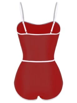 [Pre-Sale] Red 1960s Lined Sling One-Piece Swimsuit -Women's Fashion Sales SCHL004030 7