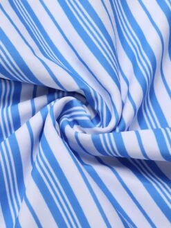 Blue 1930s Striped One-Piece Swimsuit -Women's Fashion Sales SCHL004031 4