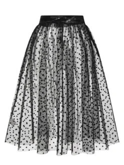 [Pre-Sale] Black 1950s Polka Dots Mesh Cover-Up Skirt -Women's Fashion Sales SCHL004161 3