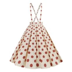 1950s Polka Dot Belt Suspender Swing Skirt -Women's Fashion Sales SCHL004162 R 1