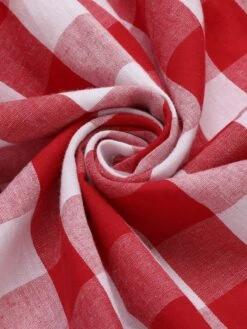 [Pre-Sale] Red 1950s Plaid Lace Bow Strap Dress -Women's Fashion Sales SCHL004164 6