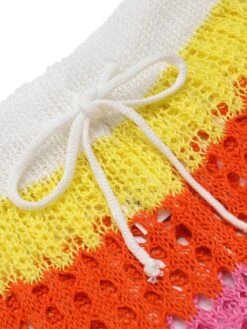 Rainbow 1950s Hollow Knitted Beach Pants -Women's Fashion Sales SCHL004190 4 compressed