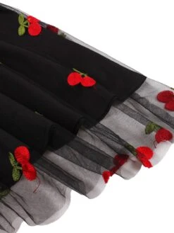 Vintage 1950s Mesh Red Cherry Skirt -Women's Fashion Sales SCHL004194 B 3