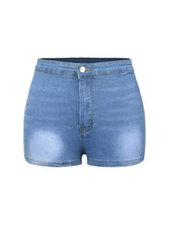 1960s Solid Colored Denim Shorts -Women's Fashion Sales SCHL004225 1