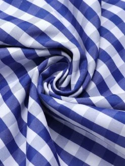 [Pre-Sale]Blue & White 1950s Lace Patchwork Plaid Skirt -Women's Fashion Sales SCHL004237 6