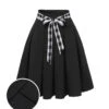 [Pre-Sale] Black 1950s Solid Umbrella Skirt With Belt -Women's Fashion Sales SCHL004239 01