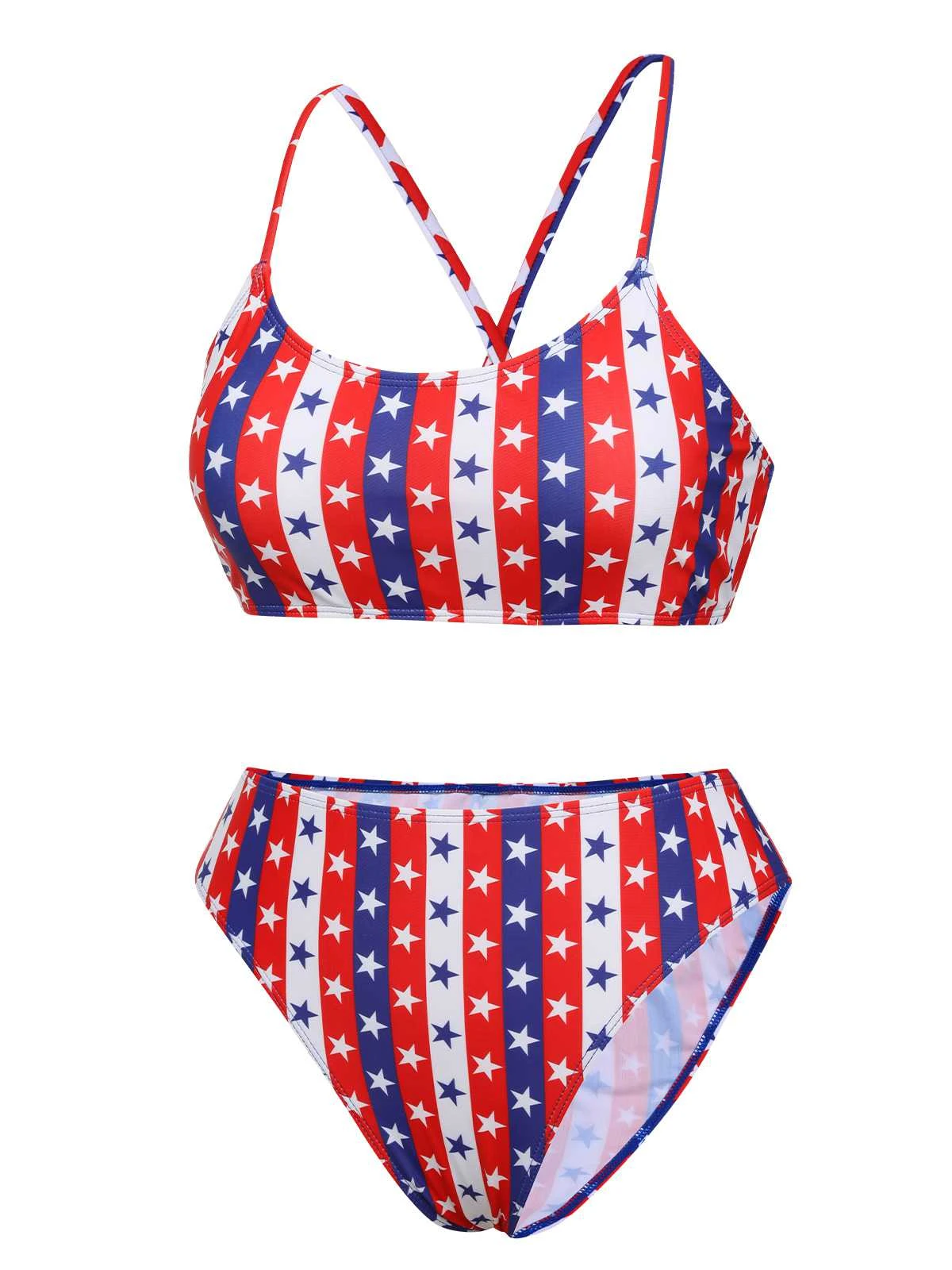 1960s Spaghetti Strap Independence Day Swimsuit 4 1960s Spaghetti Strap Independence Day Swimsuit - Image 2