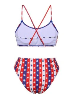 1960s Spaghetti Strap Independence Day Swimsuit 8 1960s Spaghetti Strap Independence Day Swimsuit -Women's Fashion Sales SCHL004256 3 compressed