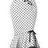 White 1940s Polka Dots Mermaid Skirt -Women's Fashion Sales SCHL004350 1