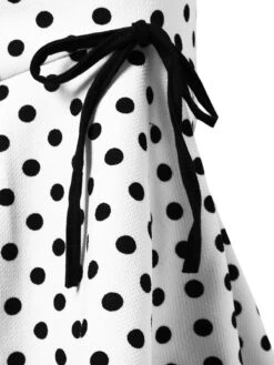 White 1940s Polka Dots Mermaid Skirt -Women's Fashion Sales SCHL004350 3