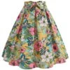 Retro 1950s Floral Print Bow Skirt -Women's Fashion Sales SCHL004403 PAT 4