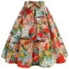 Multicolor 1950s Vintage Painting Swing Skirt -Women's Fashion Sales SCHL004404 PAT 1