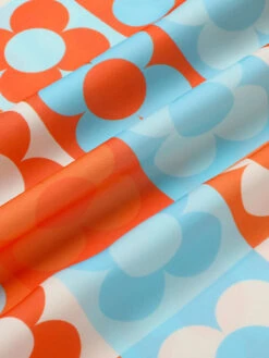 [Pre-Sale] Orange & Blue 1960s Floral Stand Collar Dress -Women's Fashion Sales SCHL004437 6