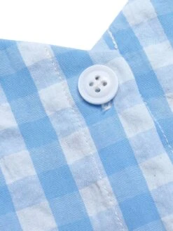 [Pre-Sale] Blue 1960s Straps Plaid Ruffled Hem Tops -Women's Fashion Sales SCHL004474 4 1