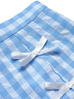 [Pre-Sale] Blue 1960s Plaid BowKnot Skirts -Women's Fashion Sales SCHL004475 4
