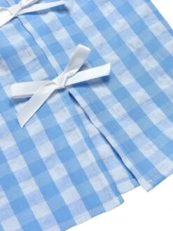 [Pre-Sale] Blue 1960s Plaid BowKnot Skirts -Women's Fashion Sales SCHL004475 5
