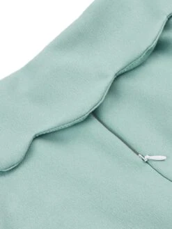 Green Gray 1950s Lapel Solid Dress -Women's Fashion Sales SCHL004510 3 compressed