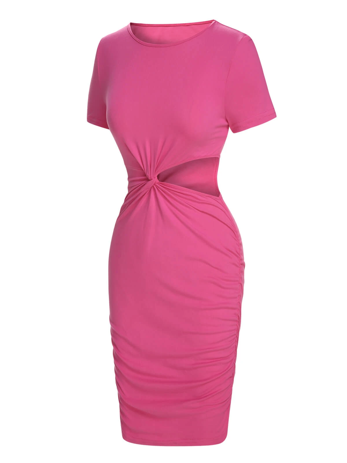 Pink 1970s Solid Waist Hollow Pencil Dress 5 Pink 1970s Solid Waist Hollow Pencil Dress - Image 3