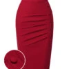 [Pre-Sale] Red 1940s Pleated Button Pencil Skirt -Women's Fashion Sales SCHL004541 01