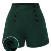 [Pre-Sale] Dark Green 1940s Solid Button Shorts