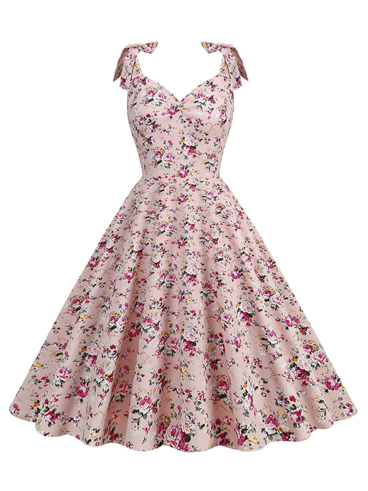 1950s Ditsy Floral Tie Swing Dress 3 1950s Ditsy Floral Tie Swing Dress