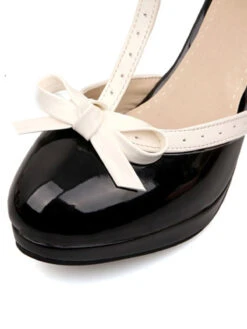 Retro Bow Décor High Heel Shoes -Women's Fashion Sales SCN000501 B 2 b5e02d4c dbbc 4910 b600 0fc365c0776a
