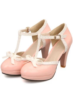 Retro Bow Décor High Heel Shoes -Women's Fashion Sales SCN000501 P 1 91cfcde4 6a94 4ddf a0de f08d7a8b3235