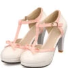 Retro Bow Décor High Heel Shoes -Women's Fashion Sales SCN000501 W 1 b7de6414 acf1 4869 a8dc 50b8b73712bb