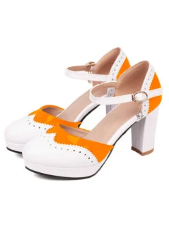 Mary Jane Patchwork High Heels Shoes -Women's Fashion Sales SCN002439 O 36306729 8906 48ab 8aae feb359576d9a