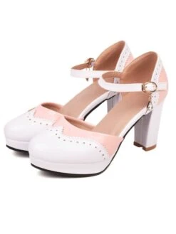 Mary Jane Patchwork High Heels Shoes -Women's Fashion Sales SCN002439 P