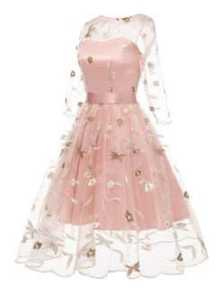 3/4 Sleeve 1950s Floral Embroidery Dress -Women's Fashion Sales SCV001101 PP 3 dc64f45d ff5b 4eda b5ff bb594fa19246