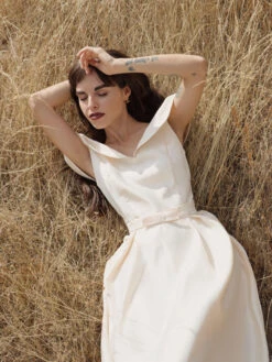 1950s Cold Shoulder Satin Bow Dress 10 1950s Cold Shoulder Satin Bow Dress -Women's Fashion Sales SCV002075 PP S