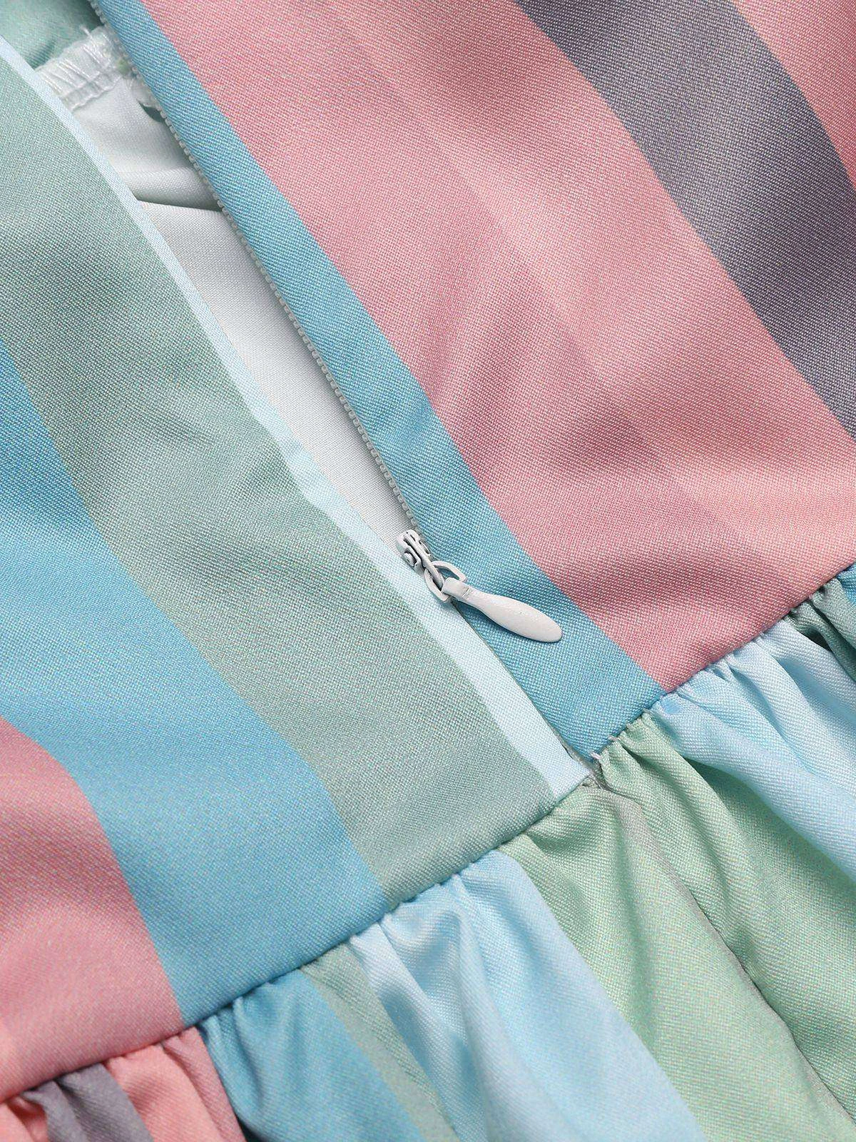 Rainbow 1950s Stripe Pocket Swing Dress 10 Rainbow 1950s Stripe Pocket Swing Dress - Image 8