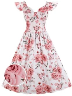 1950s Floral Flare Sleeve Swing Dress 32 1950s Floral Flare Sleeve Swing Dress -Women's Fashion Sales SCV005177 4 0 3699120d 4ef2 4930 92a1 2e7bd22ed78e