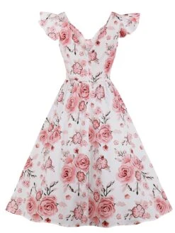 1950s Floral Flare Sleeve Swing Dress 34 1950s Floral Flare Sleeve Swing Dress -Women's Fashion Sales SCV005177 PAT1 2 f1095351 e7e4 401f b957 bd39155a0e73