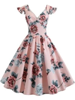 1950s Floral Flare Sleeve Swing Dress 27 1950s Floral Flare Sleeve Swing Dress -Women's Fashion Sales SCV005177 PAT2 1 6104c072 0e31 44d7 a6c4 88daa2fdd87d