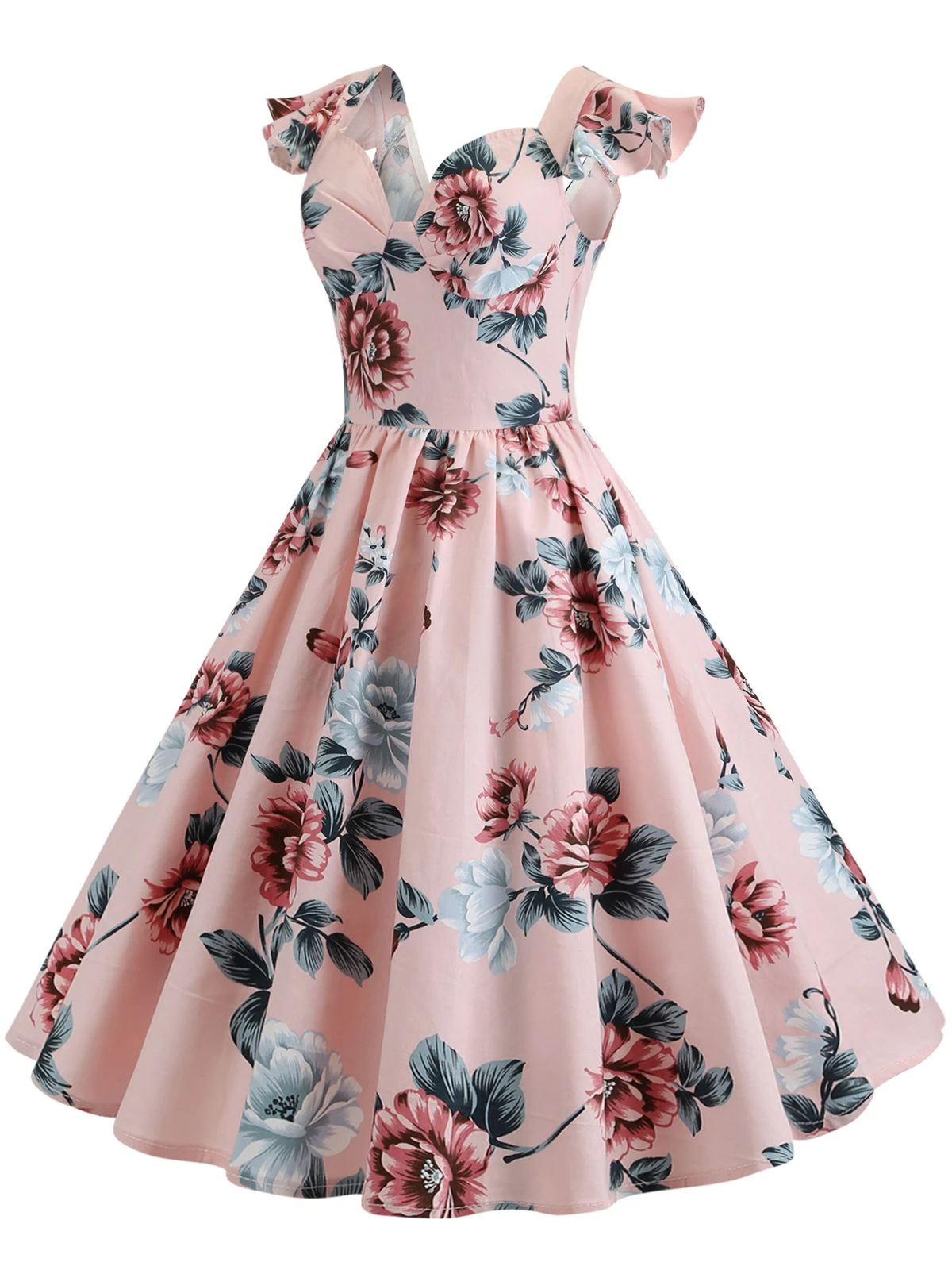 1950s Floral Flare Sleeve Swing Dress 11 1950s Floral Flare Sleeve Swing Dress - Image 9