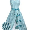Turquoise 1950s Stripes Romper & Skirt -Women's Fashion Sales SCV006731 15a3261b f7bb 4cd7 8516 eb4c536d308f