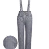 Gray 1950s Plaids Suspender Pants