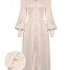 1940s Solid Silk Buttoned Tea Dress -Women's Fashion Sales SCV012767 01