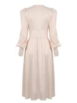 1940s Solid Silk Buttoned Tea Dress 13 1940s Solid Silk Buttoned Tea Dress -Women's Fashion Sales SCV012767 3