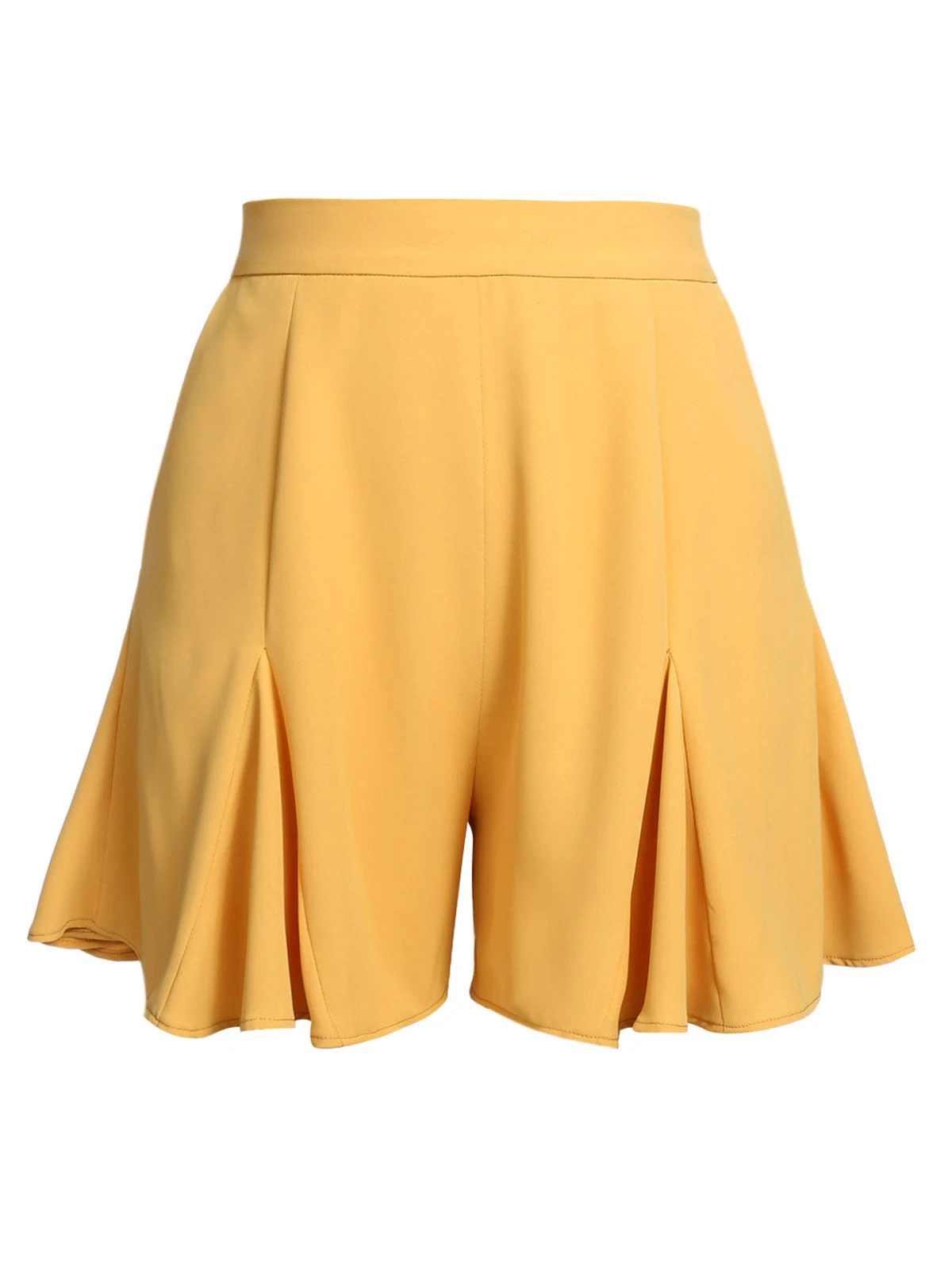 Yellow 1950s Ruffled Pockets Shorts 3 Yellow 1950s Ruffled Pockets Shorts