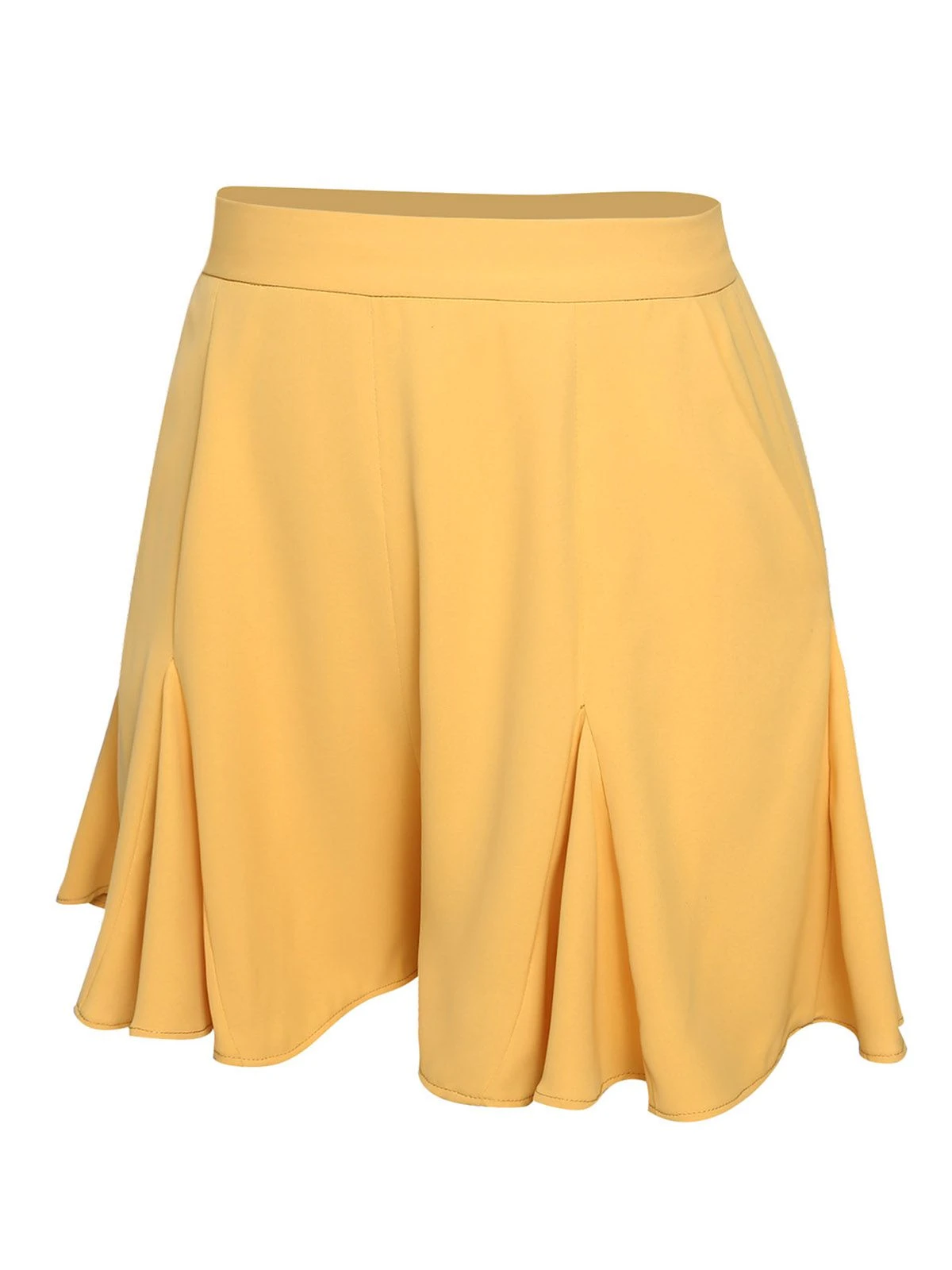 Yellow 1950s Ruffled Pockets Shorts 4 Yellow 1950s Ruffled Pockets Shorts - Image 2