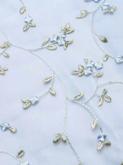 Blue 1950s Floral Embroidery Lace Dress -Women's Fashion Sales SCV016947 7