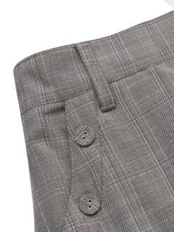 Gray 1960s Plaid Belt Pencil Skirt -Women's Fashion Sales SCV019064 4