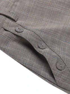 Gray 1960s Plaid Belt Pencil Skirt -Women's Fashion Sales SCV019064 5