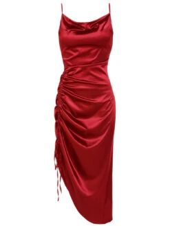1960s Drawstring Spaghetti Strap Pencil Dress -Women's Fashion Sales SCV020944 R1