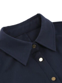 Navy Blue 1950s Solid Belt Swing Dress -Women's Fashion Sales SCV021021 NB 4