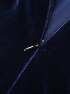 Blue 1960s 3D Butterfly Velvet Pencil Dress -Women's Fashion Sales SCV021075 7